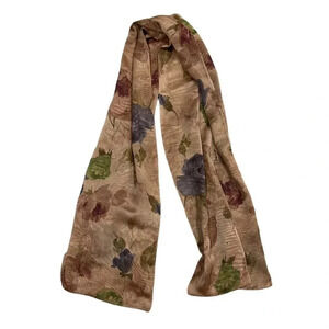 KOKIN Brown Floral Rectangular Scarf